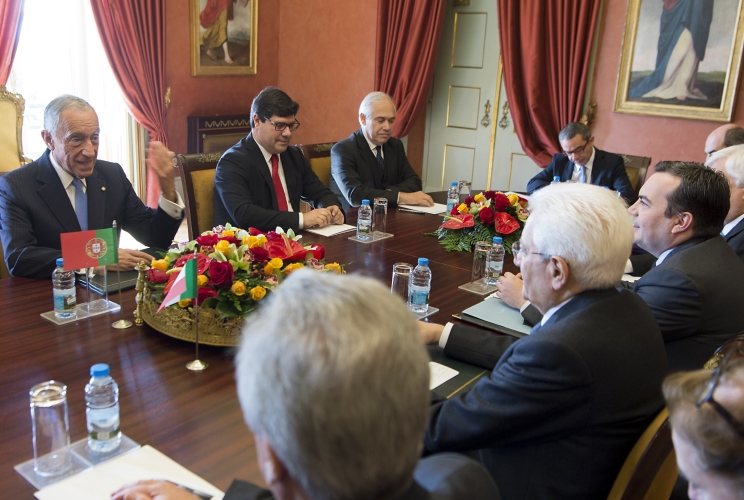 Il Presidente Sergio Mattarella a colloquio con il Presidente della Repubblica Portoghese Marcelo Rebelo de Sousa
