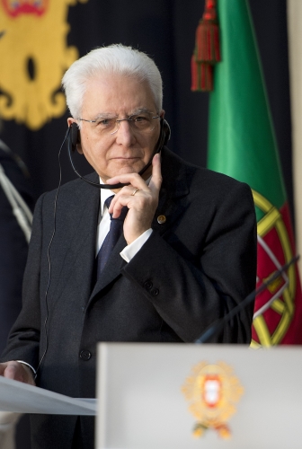 Il Presidente Sergio Mattarella nel corso delle dichiarazioni alla stampa