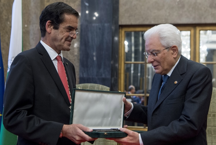 Il Presidente Sergio Mattarella con il Sindaco di Porto Rui Moreira 