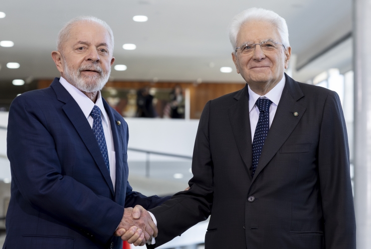 Il Presidente della Repubblica Sergio Mattarella con il Presidente della Repubblica Federativa del Brasile Luiz Inácio Lula da Silva.
