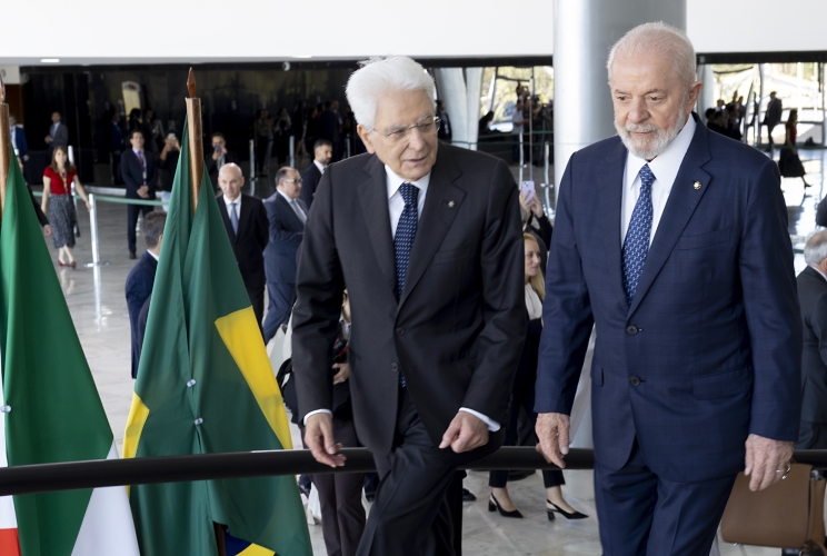 Il Presidente della Repubblica Sergio Mattarella con il Presidente della Repubblica Federativa del Brasile Luiz Inácio Lula da Silva.