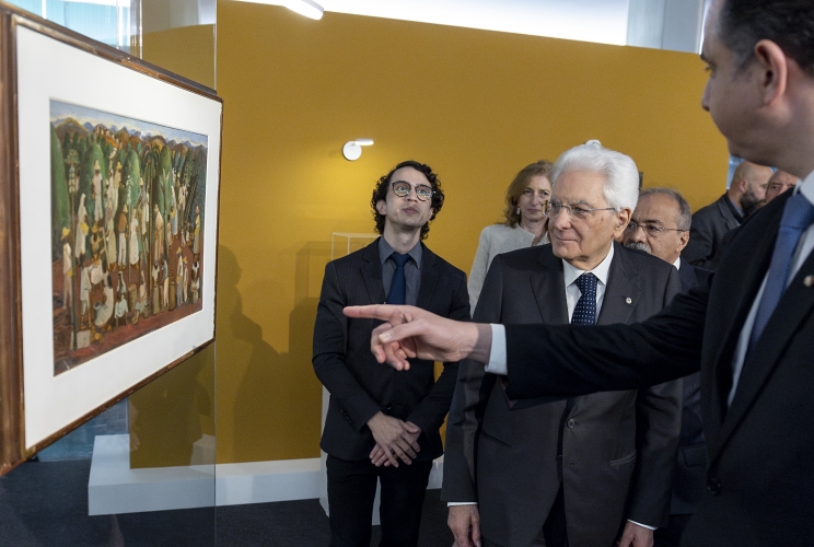 Il Presidente della Repubblica Sergio Mattarella con il Presidente del Congresso Rodrigo Pacheco visitano la Mostra “Oltreoceano” in occasione del 15’° anniversario dell’immigrazione italiana in Brasile