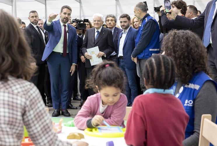 Porto Alegre- Il Presidente della Repubblica Sergio Mattarella  visita il centro umanitario Recomeco