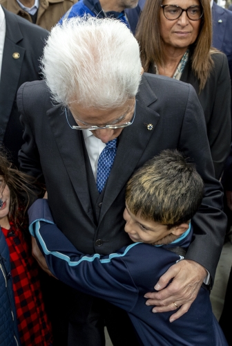Porto Alegre- Il Presidente della Repubblica Sergio Mattarella  visita il centro umanitario Recomeco