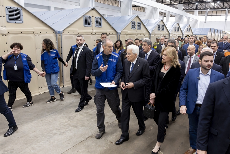 Porto Alegre- Il Presidente della Repubblica Sergio Mattarella  visita il centro umanitario Recomeco