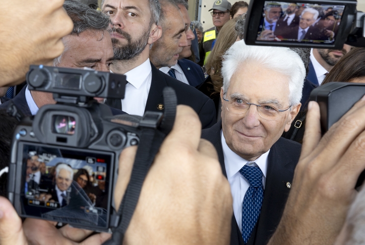 Porto Alegre- Il Presidente della Repubblica Sergio Mattarella  al termine della visita il centro umanitario Rocomeco