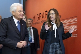 San Paolo - Il Presidente della Repubblica Sergio Mattarella visita il Museo dell'Immigrazione, accompagnato dalla Direttrice Alessandra Almeida.
