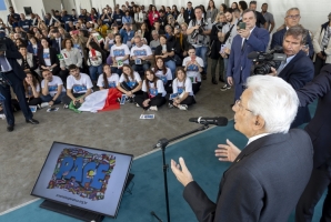 San Paolo - Il Presidente della Repubblica Sergio Mattarella rivolge il suo indirizzo di saluto in occasione della visita all'Arsenale della Speranza.