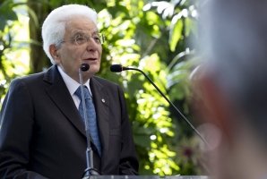 Il Presidente della Repubblica Sergio Mattarella durante l'intervento al CEBRI.