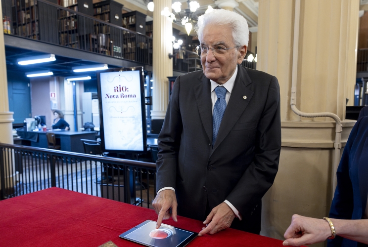 Rio de Janeiro -  Il Presidente della Repubblica Sergio Mattarella durante la visita alla Biblioteca Nazionale