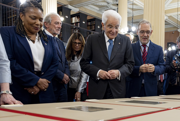 Rio de Janeiro -  Il Presidente della Repubblica Sergio Mattarella durante la visita alla Biblioteca Nazionale