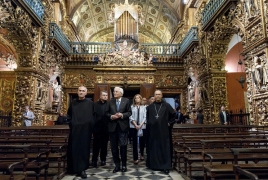 Rio de Janeiro -  Il Presidente della Repubblica Sergio Mattarella durante la visita al Monastero di San Benedetto