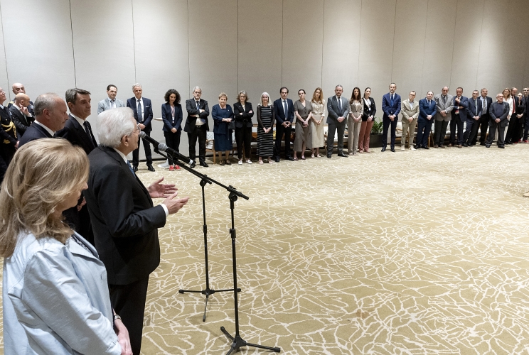 Rio de Janeiro -  Il Presidente della Repubblica Sergio Mattarella nel corso dell'incontro con la collettività italiana
