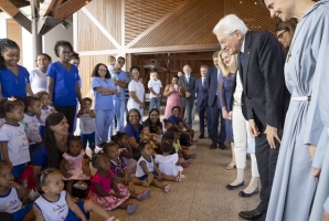 Salvador -  Il Presidente della Repubblica Sergio Mattarella in visita alla Comunità Francesca Betania.