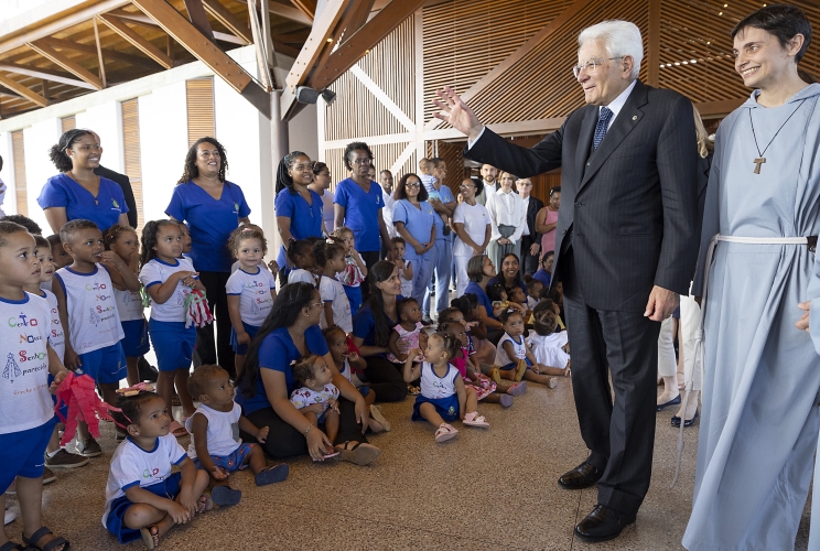 Salvador -  Il Presidente della Repubblica Sergio Mattarella in visita alla Comunità Francesca Betania.