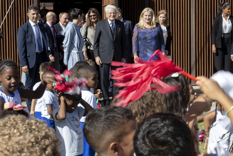 Salvador -  Il Presidente della Repubblica Sergio Mattarella in visita alla Comunità Francesca Betania.