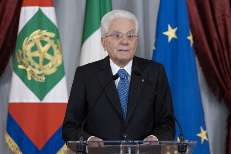 Il Presidente Sergio Mattarella in occasione della cerimonia di consegna del "Ventaglio"