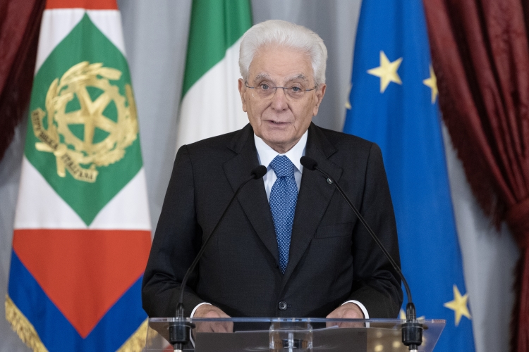 Il Presidente Sergio Mattarella in occasione della cerimonia di consegna del "Ventaglio"