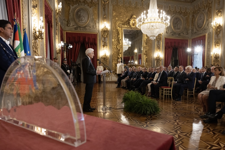Il Presidente Sergio Mattarella in occasione della cerimonia di consegna del "Ventaglio"