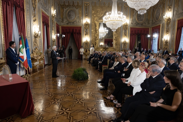Il Presidente Sergio Mattarella in occasione della cerimonia di consegna del "Ventaglio"