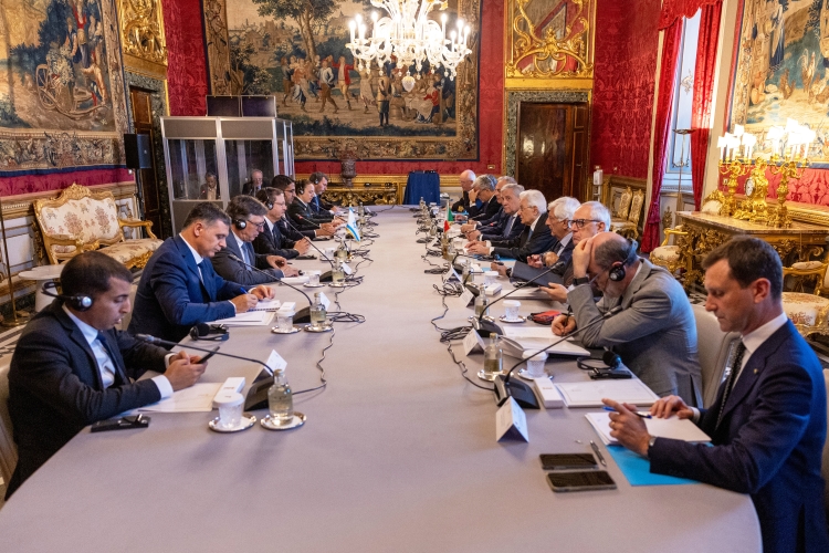 Il Presidente Mattarella in occasione dell'incontro con Isaac Herzog, Presidente dello Stato di Israele allargato alle delegazioni ufficiali