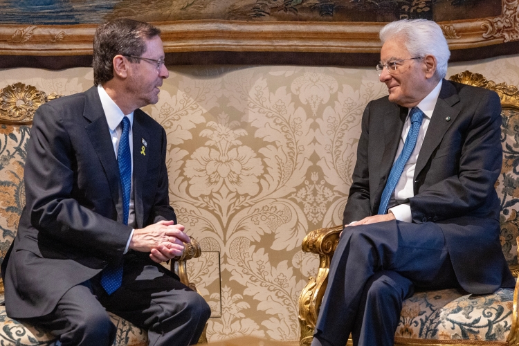 Il Presidente Mattarella in occasione dell'incontro con Isaac Herzog, Presidente dello Stato di Israele