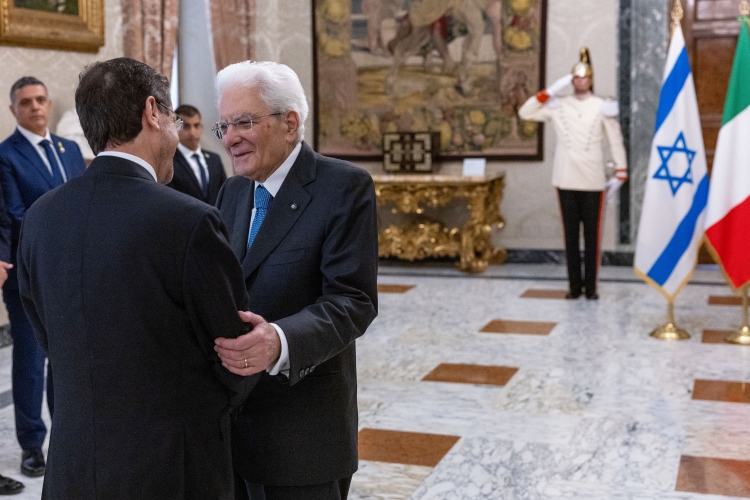 Il Presidente Mattarella in occasione dell'incontro con Isaac Herzog, Presidente dello Stato di Israele