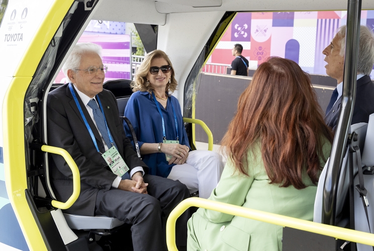 Parigi - Il Presidente della Repubblica Sergio Mattarella in occasione della visita al Villaggio Olimpico e dell'incontro con la delegazione italiana,  oggi 25 luglio 2024.
