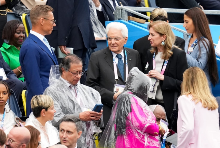 Il Presidente della Repubblica Sergio Mattarella alla cerimonia di apertura dei Giochi Olimpici