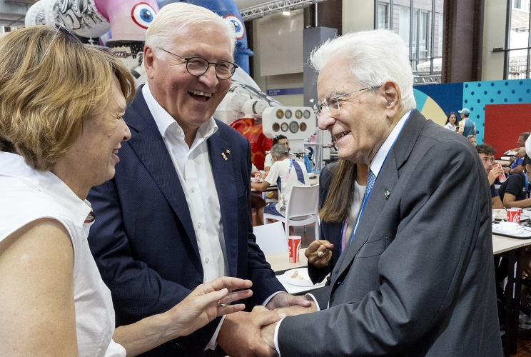 Il Presidente della Repubblica Sergio Mattarella con il Presidente della Repubblica Federale di Germania, in occasione dell'incontro con gli atleti partecipanti ai  Giochi Paralimpici
