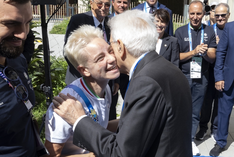 Il Presidente della Repubblica Sergio Mattarella in occasione dell'incontro con gli atleti partecipanti ai Giochi Paralimpici
