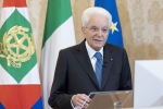 Il Presidente della Repubblica Sergio Mattarella nel corso del collegamento con il 50° Forum The European House - Ambrosetti a Villa d'Este 
