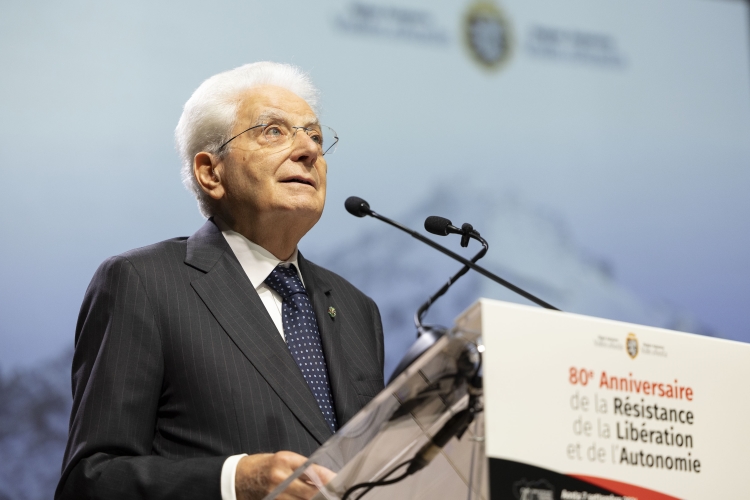 Il Presidente della Repubblica Sergio Mattarella in occasione dell’80° anniversario della resistenza, della liberazione e dell’autonomia della Valle d’Aosta
