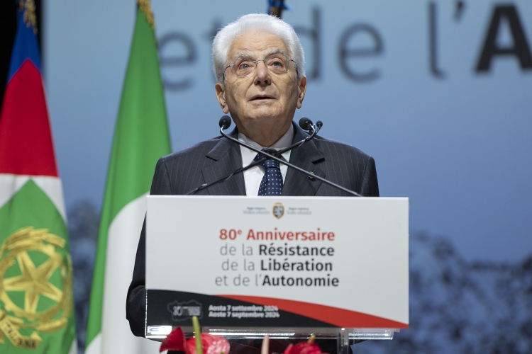 Il Presidente della Repubblica Sergio Mattarella in occasione dell’80° anniversario della resistenza, della liberazione e dell’autonomia della Valle d’Aosta
