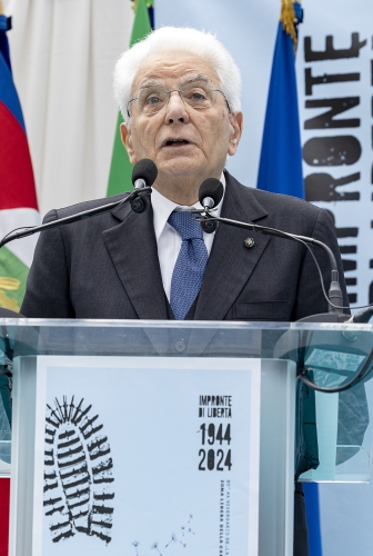  Il Presidente della Repubblica Sergio Mattarella  in occasione della cerimonia commemorativa dell'80° anniversario della zona libera della Carnia e dell'Alto Friuli
