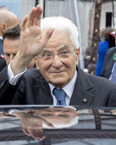 Ampezzo - Il Presidente della Repubblica Sergio Mattarella  in occasione della cerimonia commemorativa dell'80° anniversario della zona libera della Carnia e dell'Alto Friuli
