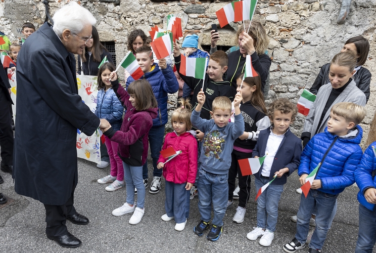   - Il Presidente della Repubblica Sergio Mattarella  in occasione dell'intervento a margine della visita alla mostra d'arte "Il Coraggio"