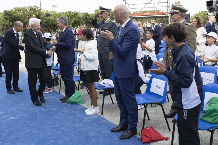 Il Presidente della Repubblica, Sergio Mattarella, in occasione della cerimonia di inaugurazione dell’anno scolastico 2024/2025.
