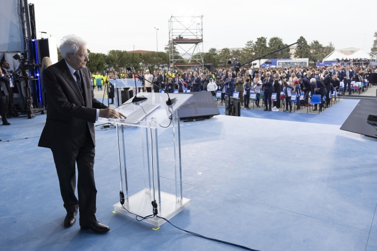 Il Presidente della Repubblica, Sergio Mattarella, in occasione della cerimonia di inaugurazione dell’anno scolastico 2024/2025.