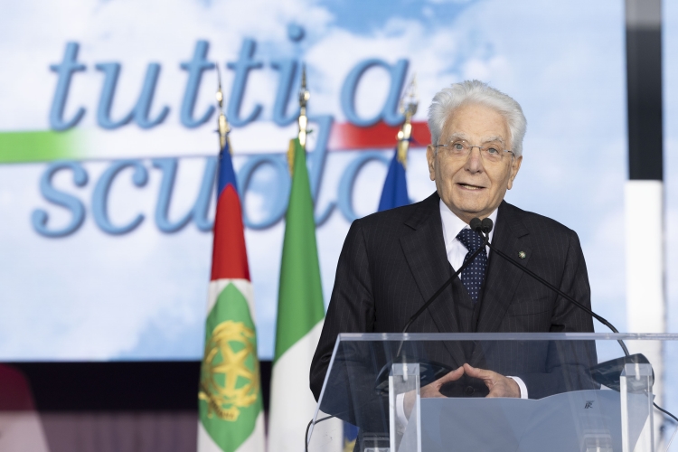 Il Presidente della Repubblica, Sergio Mattarella, in occasione della cerimonia di inaugurazione dell’anno scolastico 2024/2025.
