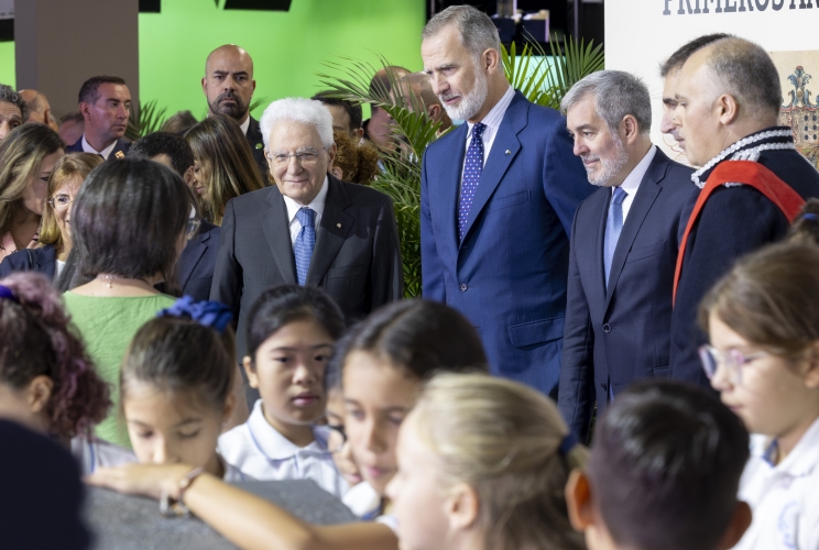 Il Presidente della Repubblica Sergio Mattarella e S.M. il Re di Spagna Felipe VI  in visita al Museo Elder della scienza e della tecnologia