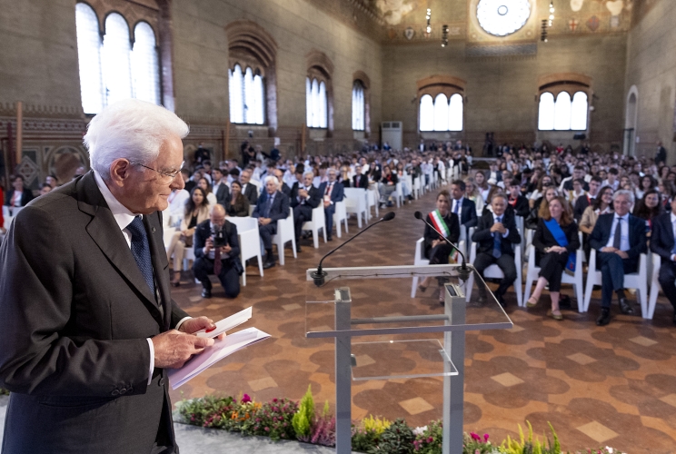 Il Presidente della Repubblica Sergio Mattarella in occasione della partecipazione al Festival del Pensare Contemporaneo