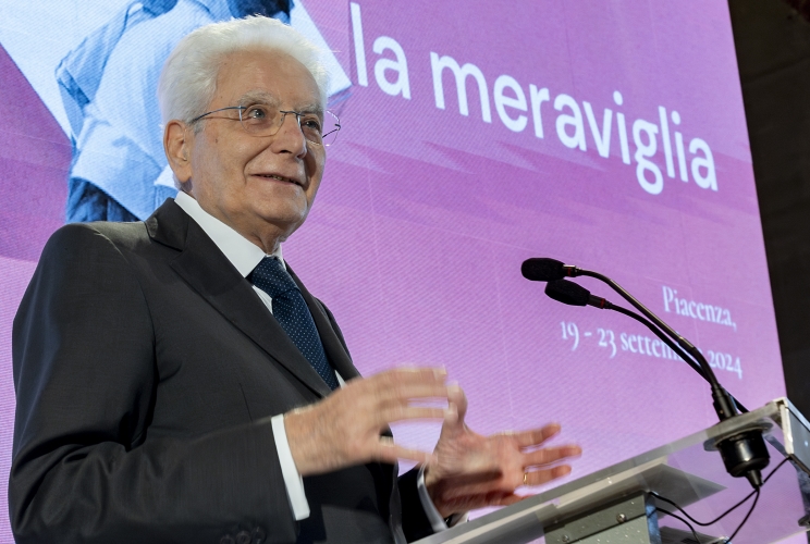 Il Presidente della Repubblica Sergio Mattarella in occasione della partecipazione al Festival del Pensare Contemporaneo
