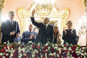Il Presidente della Repubblica Sergio Mattarella in occasione del concerto per i 220 anni del Teatro Municipale di Piacenza