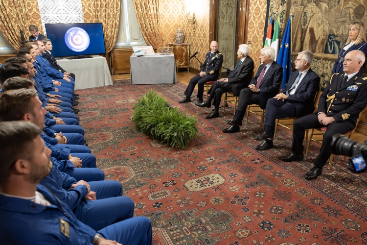 Il Presidente della Repubblica Sergio Mattarella in occasione dell'incontro con i Piloti della Pattuglia Acrobatica Nazionale -PAN
