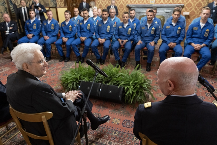 Il Presidente della Repubblica Sergio Mattarella in occasione dell'incontro con i Piloti della Pattuglia Acrobatica Nazionale -PAN
