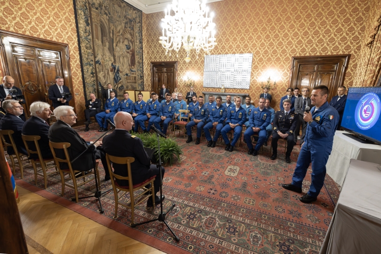 Il Presidente della Repubblica Sergio Mattarella in occasione dell'incontro con i Piloti della Pattuglia Acrobatica Nazionale -PAN
