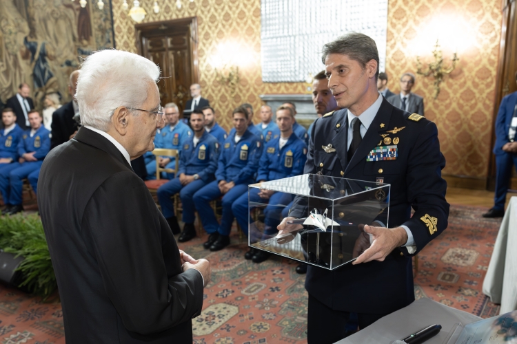 Il Presidente della Repubblica Sergio Mattarella in occasione dell'incontro con i Piloti della Pattuglia Acrobatica Nazionale -PAN
