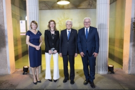 Il Presidente della Repubblica, Sergio Mattarella, e la Sig.ra Laura a Villa Liebermann con Frank-Walter Steinmeier, Presidente della Repubblica Federale di Germania e Consorte, Sig.ra Elke Büdenbender, in occasione della visita di Stato.