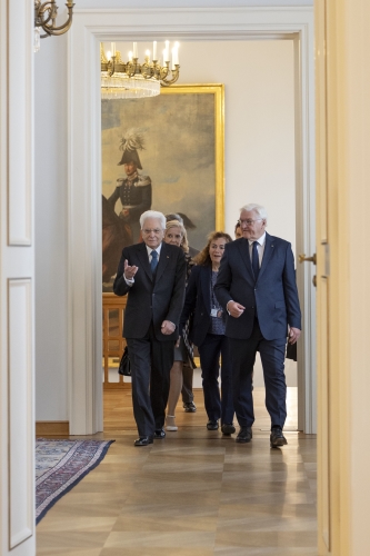 Il Presidente della Repubblica, Sergio Mattarella, con Frank-Walter Steinmeier, Presidente della Repubblica Federale di Germania.
